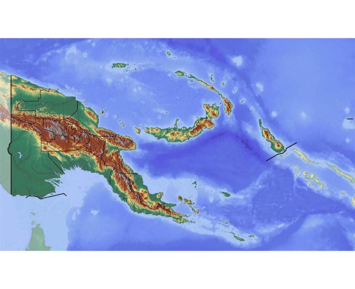 Папуа Новая Гвінея тапаграфічнай карце