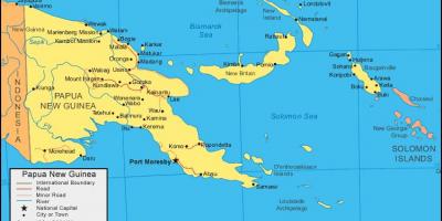 Карта Папуа-Новай Гвінеі і суседніх краінах