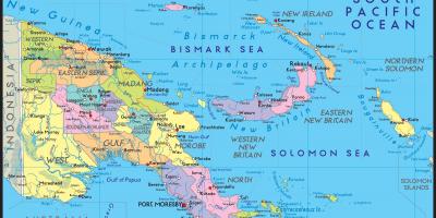 Падрабязная карта Папуа-Новай Гвінеі